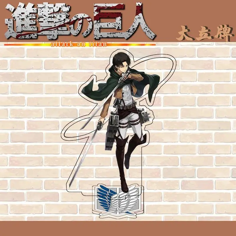 Attack On Titan Double Sided Acrylic Stand Model Plate Levi Eren Mikasa Figure Display Desk Ornaments Accessories Friends Gift