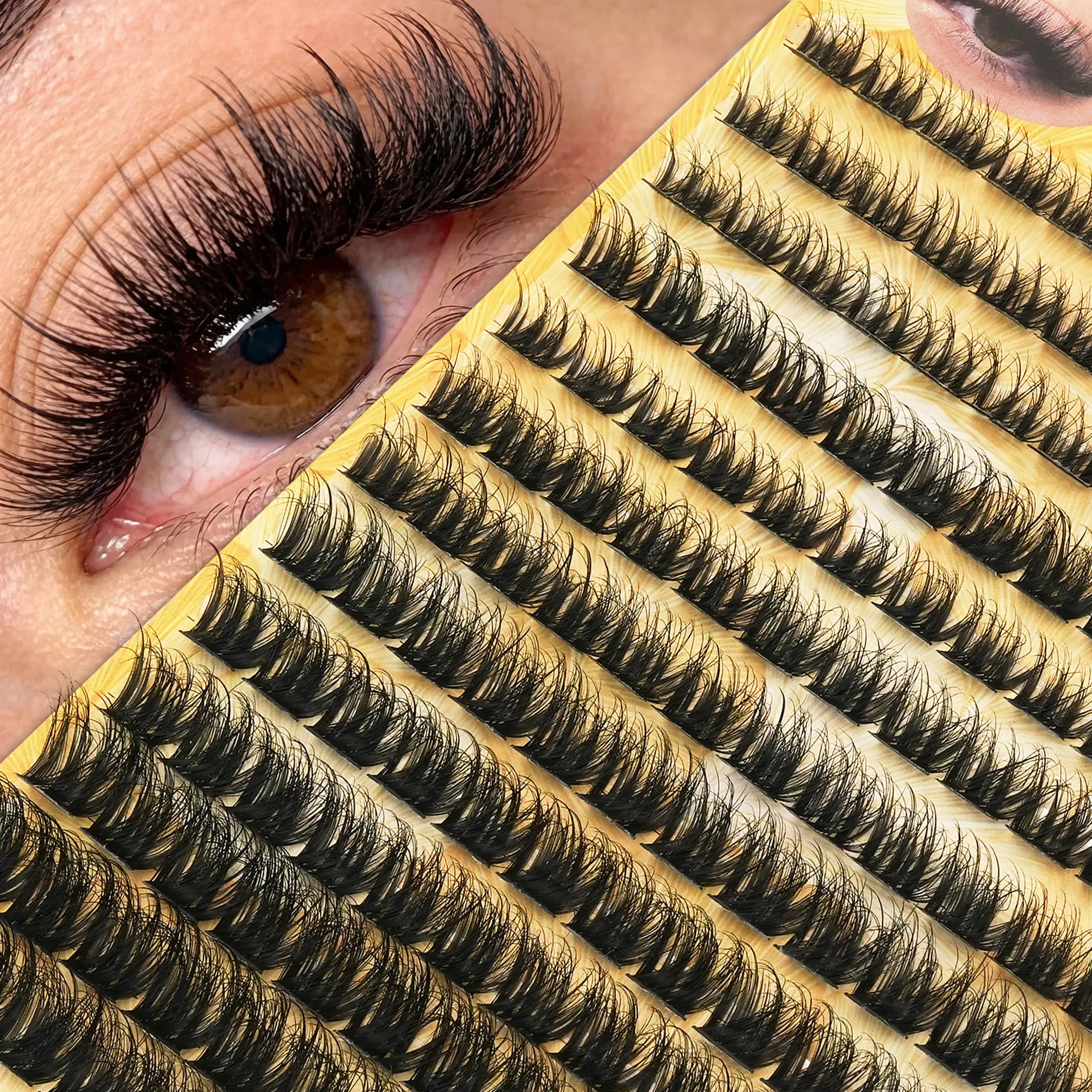 156 Pcs 3D Fluffy False Eyelashes, D Curl Soft Lash Clusters, DIY Makeup Gift, Natural Eye Enhancement, Segment Lashes for Various Looks