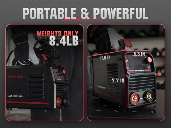 YESWELDER ARC-205DS-PRO 205Amp Stick Welder | 110/220V Dual Volts MMA Welding Machine | Hot Start, Arc Force, Anti-Stick & VRD