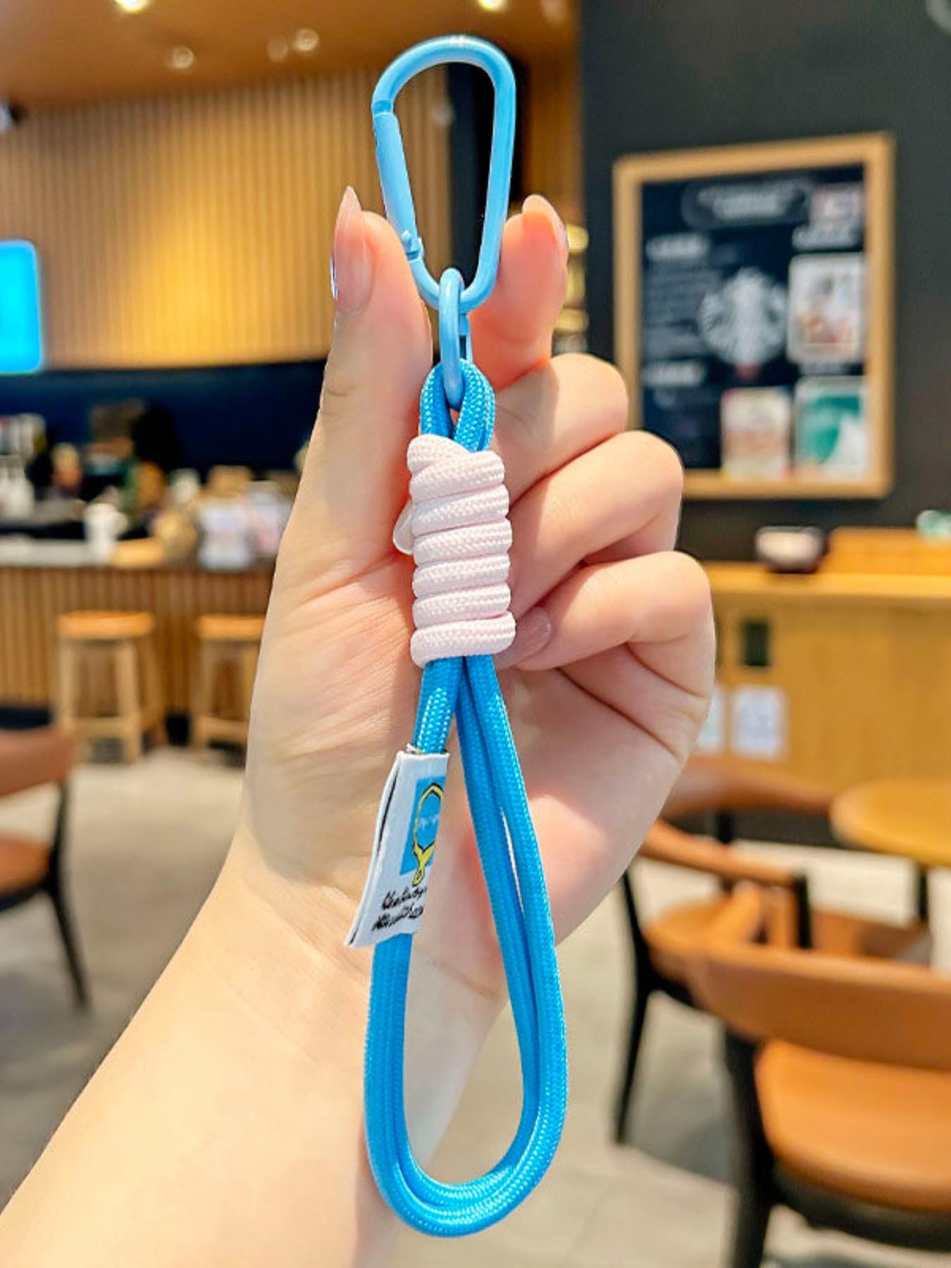 Handmade Multicolor Keychain, Backpack Decoration, Anti-Loss Keychain, Phone Accessory, Polyester Short Strap Pendant, Phone Case Keychain