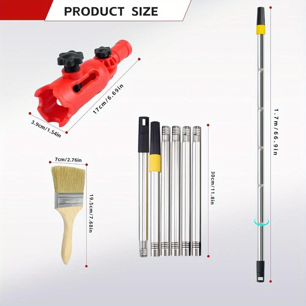 1 Set Multi-Angle Paint Brush Extender with Rotating Head Extension Rod - Handheld Painting Tool for High Ceilings, Windows, Walls, Corners & Edges - Adjustable Rotating Head for Precise Angle Control