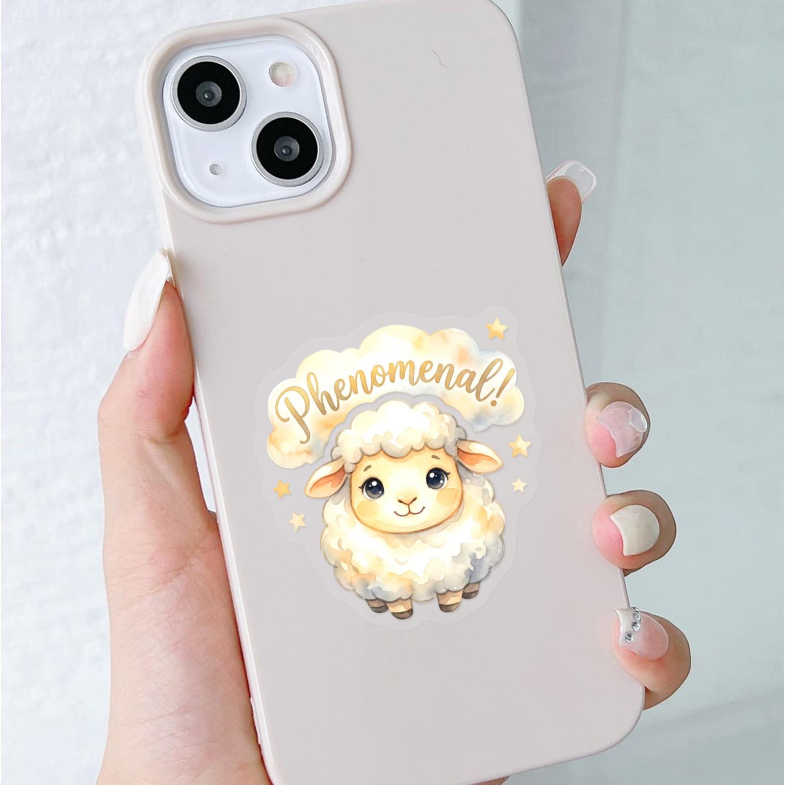 New 50 cute and adorable pet stickers  Inspirational slogan transparent PET sticker set, watercolor style children's reward decoration sticker