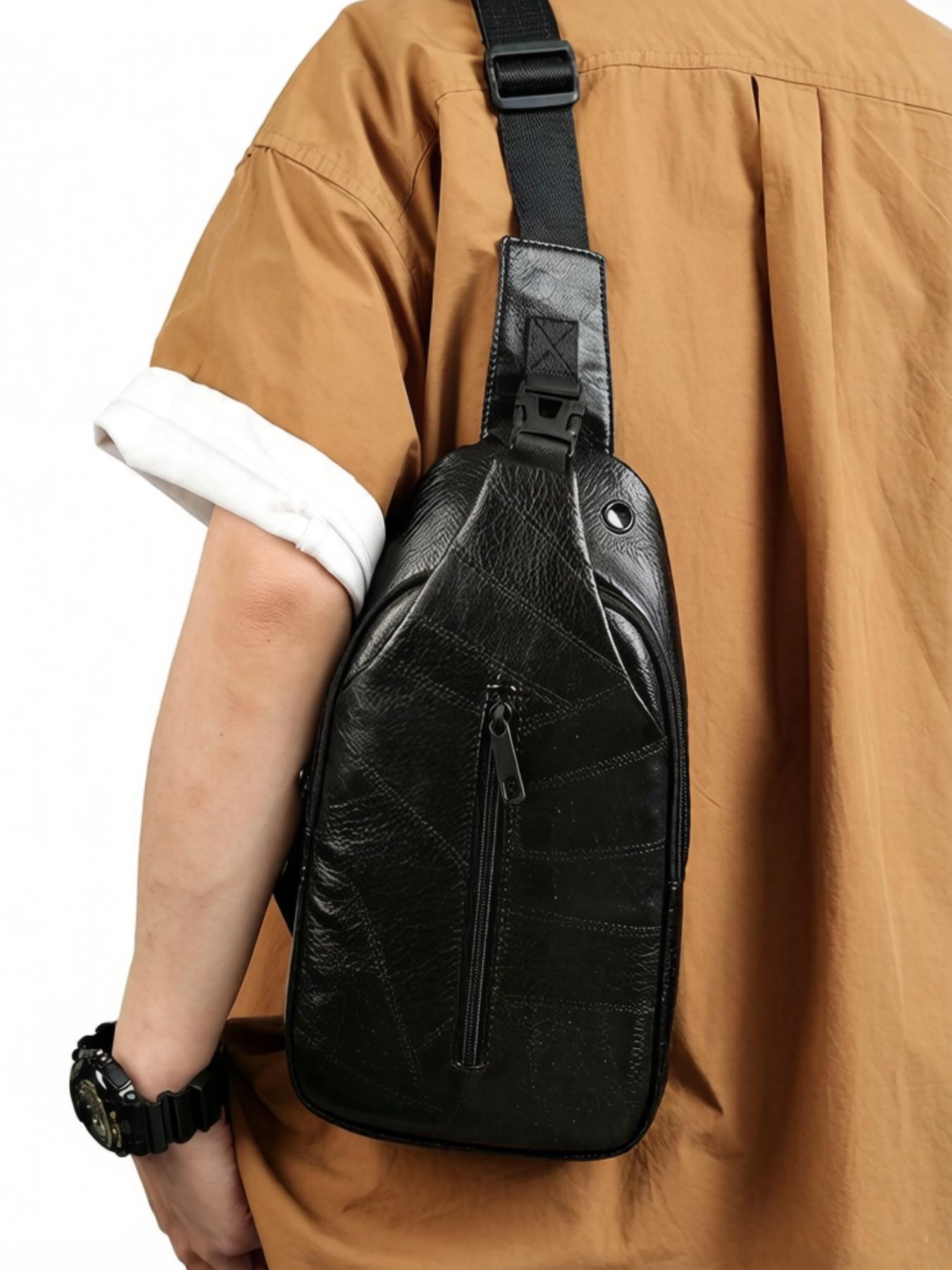 Essential Chest Bag Organizer, Sleek PU Leather Sling Crossbody Pack, Versatile Travel & Concert Gear, Spring Style 2026, TikTok Made Me Buy It.