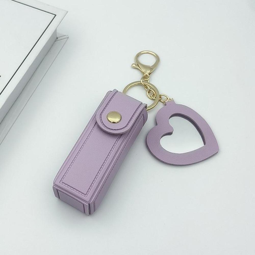 Mini Makeup Bag with Small Mirror, Portable Lipstick Case, Cute Keychain Pendant, Travel Cosmetic Pouch for Girls On-the-Go