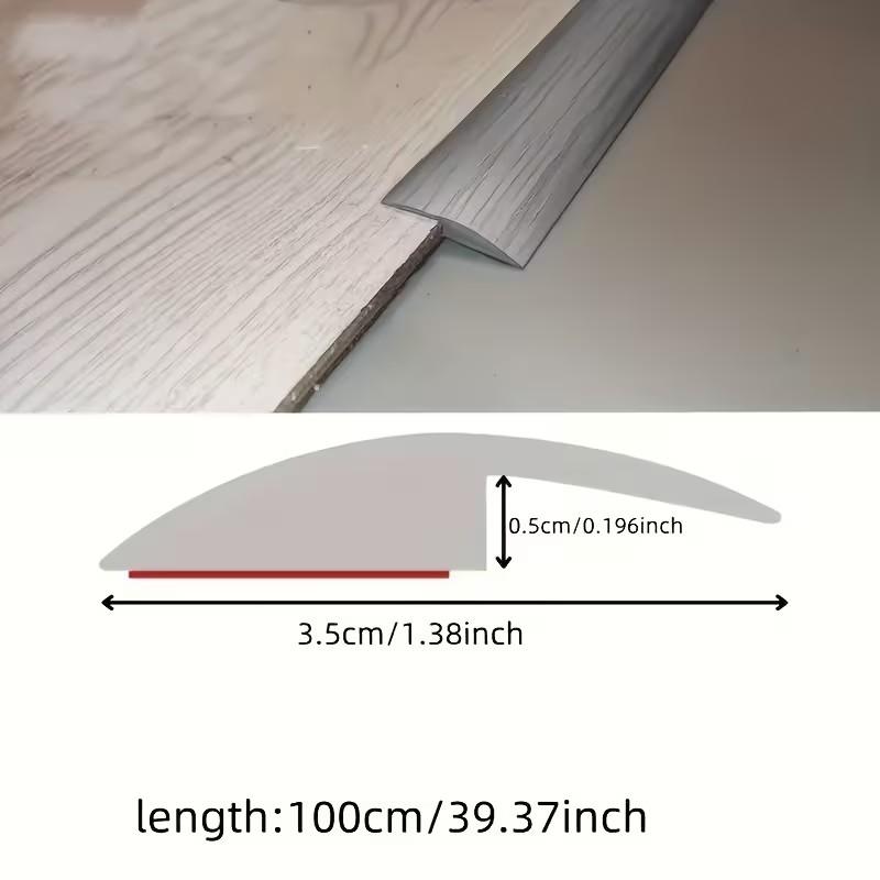 Durable Self-Adhesive PVC Floor Transition Strip, Wood Grain Design, 39.37 Inches, for Carpet and Hard Floor Edge Trim, Flexible Edges