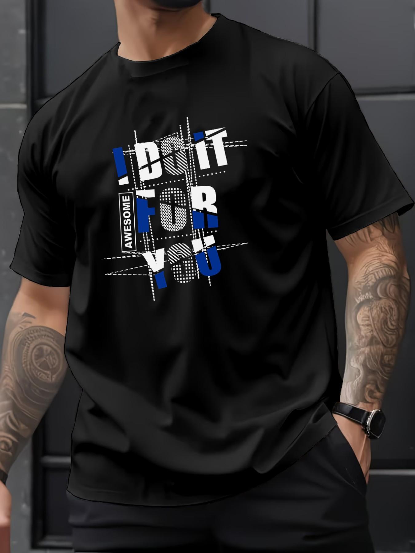 Men's Summer Micro-Stretch Comfort Round Neck Printed T-Shirt, Fashionable Trendy Wear, Best Choice for Men, Casual Stylish Tee