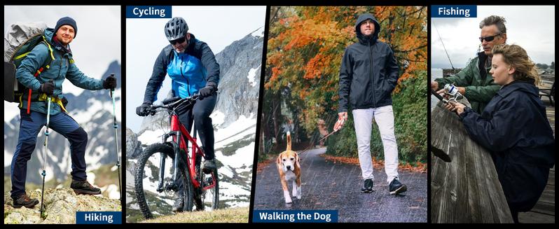 Pioneer Camp Men's Rain Jacket Waterproof with Hood Lightweight Packable Raincoat Rain Shell for Outdoor Hiking Travel