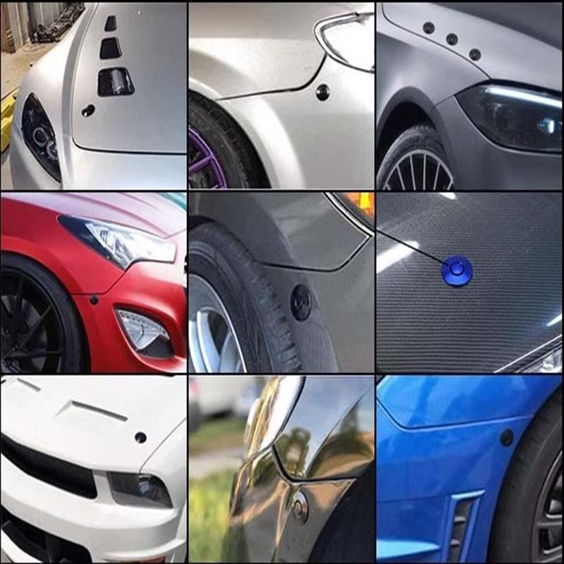 4pcs Universal Aluminum Push Button Billet Quick Release Car Front Bumper Hood Pin Engine Bonnet Lock Latch Clip Body Kit