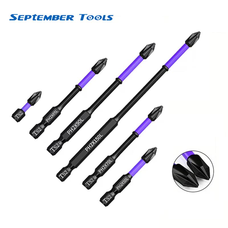 6pcs-18pcs Magnetic Batch Head PH2 Cross Screwdriver Set Impacts Drill Bit Screw Alloy Steel Non-slip Cross Screwdriver Electric Drill Heavy Duty Power Tools Hardware
