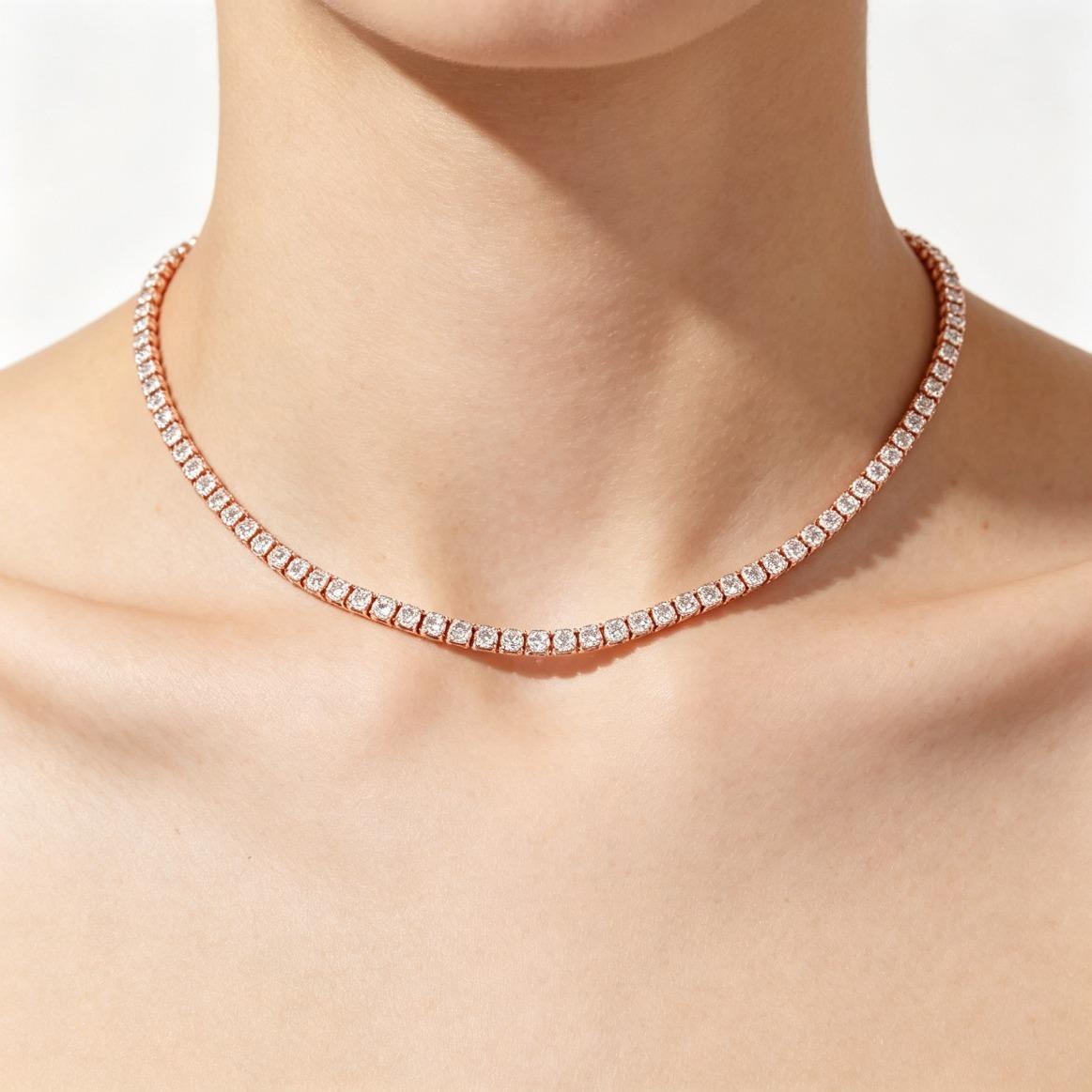 Rosegold 3/4/5/6mm Tennis Chain Moissanite Necklace Hip Hop Glittering Iced Out Luxury Fashion Jewelry For Men And Women Gift Rosegold 3/4/5/6mm Tennis Chain Moissanite Necklace Hip Hop Glittering Iced Out Luxury Fashion Jewelry For Men And Women Gift