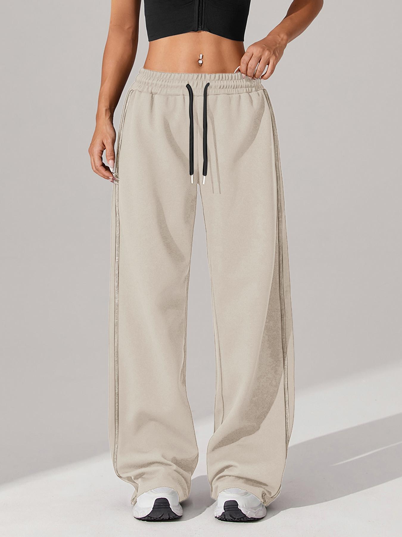 Women's Side Striped Sports Pants, Casual Comfy Breathable Trousers for Outdoor Running, Ladies Sportswear for All Seasons, Athleisure Pants