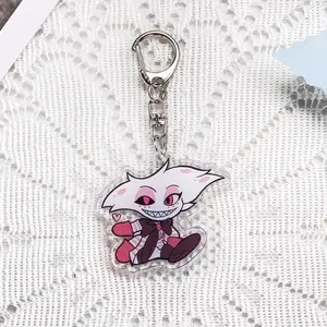 1/20PCS Anime Characters Hazbin Hotel Acrylic Keychain Accessories Keyrings Friends Gifts Cartoon Bag Charms Backpack Pendant