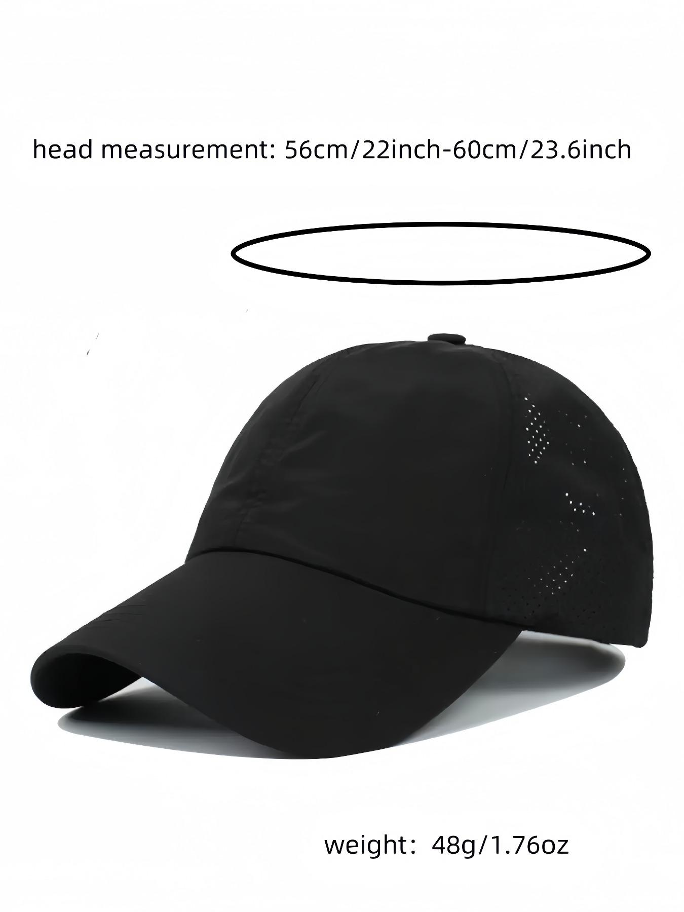 1pcs Quick-Dry Solid Color Baseball Cap, Adjustable Ponytail Holder, Essential Outdoor Fitness Sports Hat, Casual Fitted Style, Adjustable Snapback Cap
