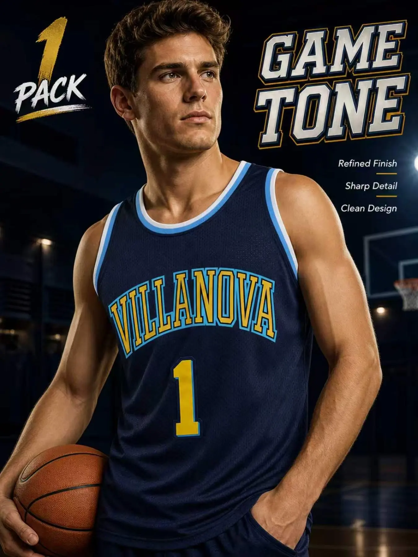 Classic Villanova 1 Jersey | Stitched Mesh Basketball Tank Top for Daily & Training Unisex
