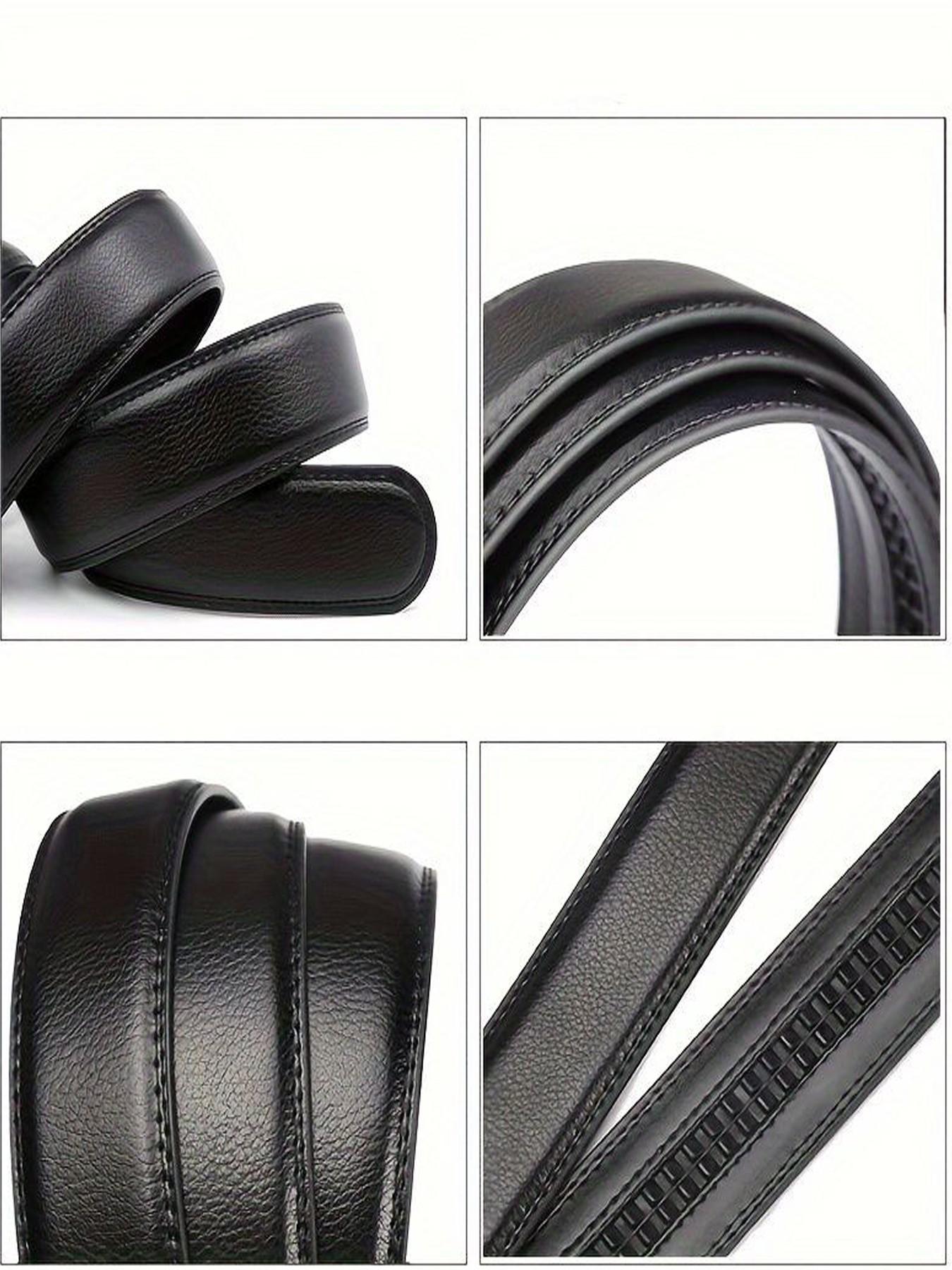 Durable Thick Leather Belt Automatic Waistband Adjustable Buckle, New Trendy Casual Versatile Pants Belt, Youth Business Fashion Belt for All Seasons