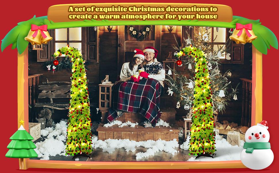 Christmas Clearance Sale 5Ft Whimsical Pop up Christmas Tree Pre Lit Christmas Tree with Lights or Wooden Ornaments Bendable Collapsible Artificial Viral Christmas Tree for Holiday Party Home Office Xmas Tree Outdoor Christmas Decorations Xmas Gift