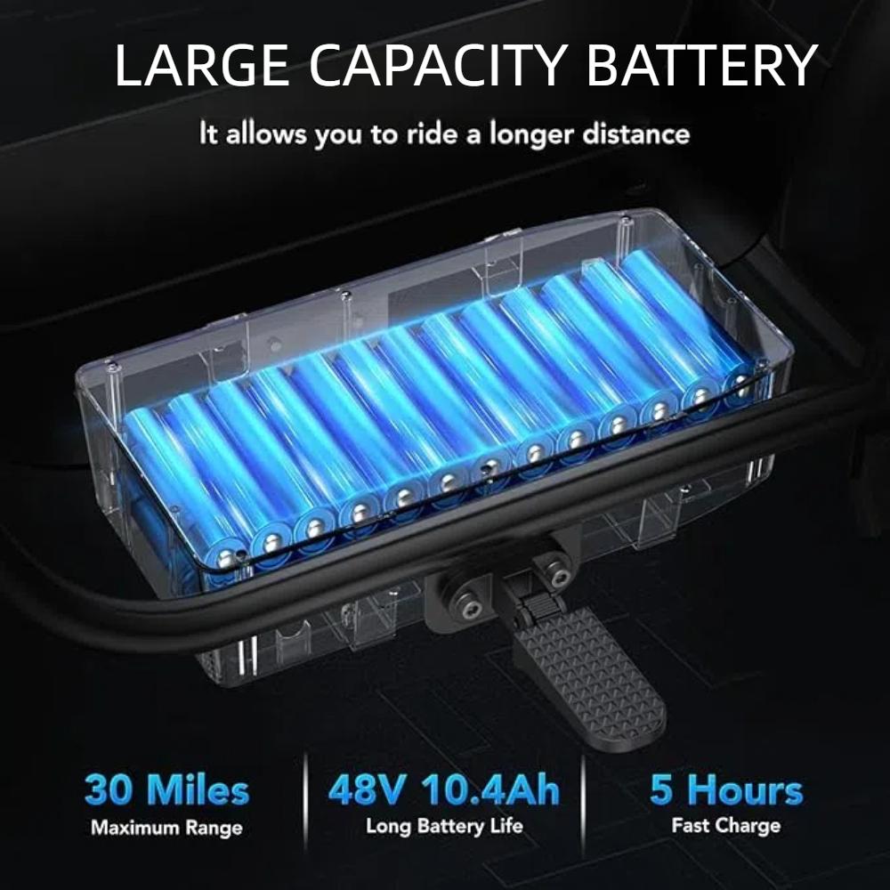 Caroma Peak 1200W Electric Scooters with Seat for Adults, 16" Fat Tire for All-Terrain, 30Miles Max Range, 20mph Top Speed, Commuter Ebike for Adults&Teens, Motorcycle Style with Carry Basket