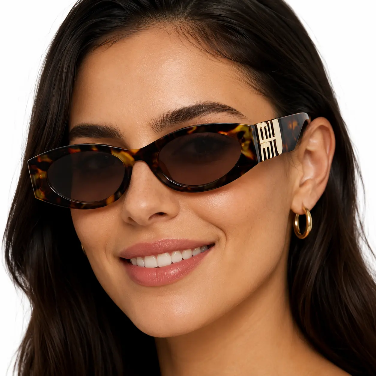 Women’s Retro Oval Cat Eye Sunglasses with UV400 Protection, Classic Black and Havana Tortoise Shell Narrow Frame Sunnies, Trendy 90s Y2K Vintage Shades for Driving, Vacation, Beach and Travel