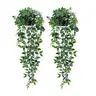 2-Count Nature-Infused Artificial Ivy Hanging Vine Potted Plants, Realistic Faux Greenery Ornaments for Aesthetic Home Decor Items, Living Room Room Decor, Sports & Outdoor Accessories