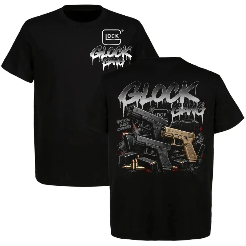 Graphic T-Shirt Glock Tactical T-Shirt Glock Gang, Perfection Builds Confidence Graphic Tee, Military Graphic T-Shirt for Gun Lovers, Vintage Tactical Streetwear, Unisex Casual Tee, Tactical Style Gift