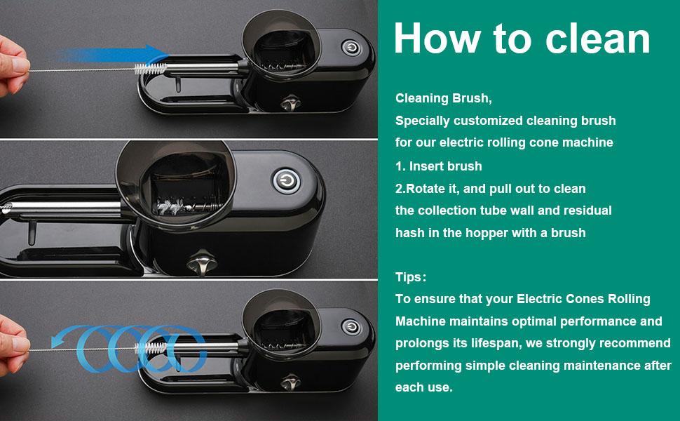 CAPTAIN  Electric Cones Rollling Machine  Filling Maker,1 Stirring Rod, 1 Brush(King Size, Black-Lines)