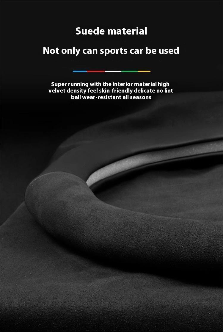 Suede Carbon Fiber Steering Wheel Cover - Anti-Slip, Ventilated, Vehicle-Specific Fit for Subaru STI, Brz, Wrx, Xv, Ascent, Forester, Outback, Impreza, Legacy (Model & Toy Vehicles Accessory)
