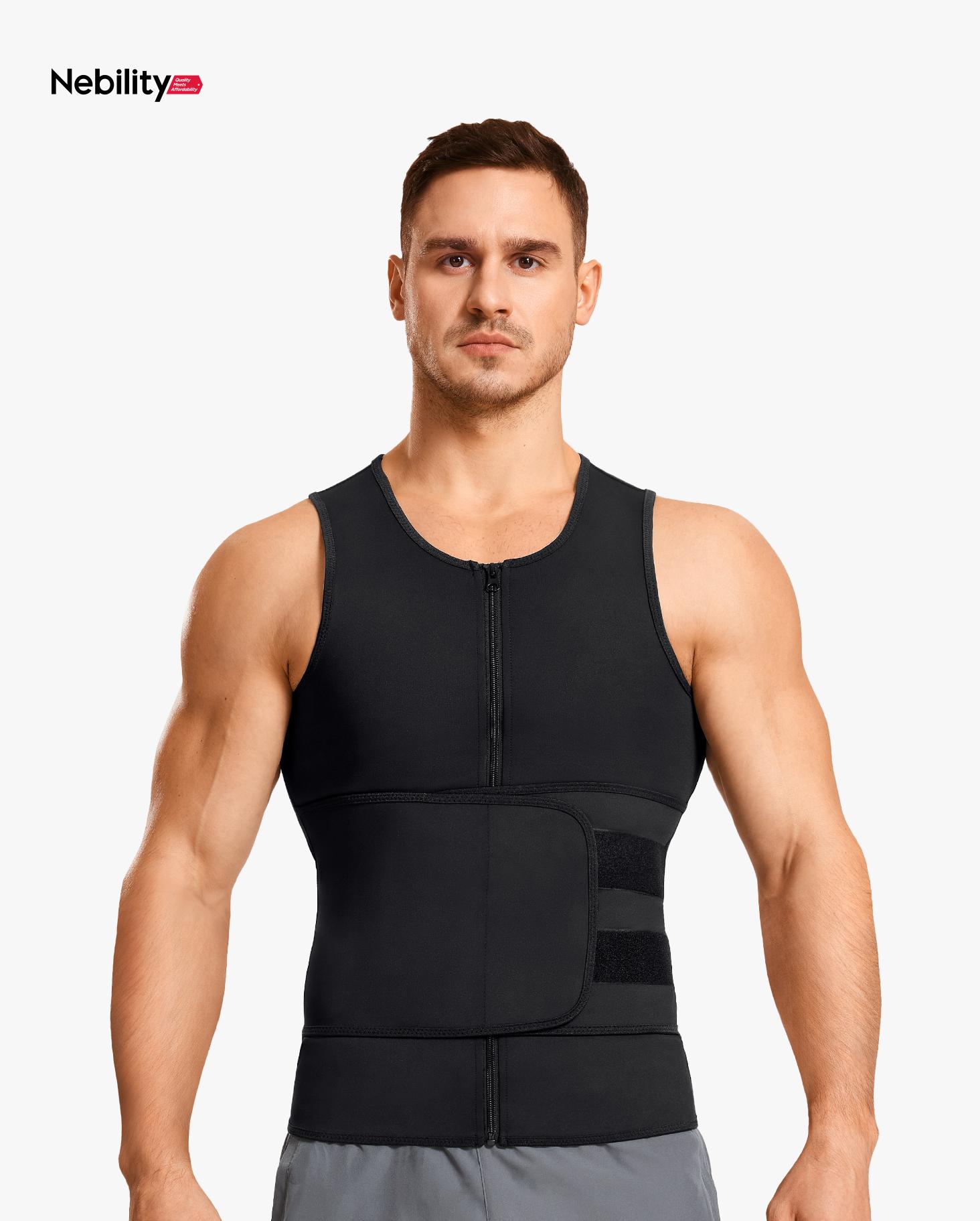 Nebility Men's Thermal Sauna Vest - Heat-Reflective Coating Compression Shirt Masculine Menswear