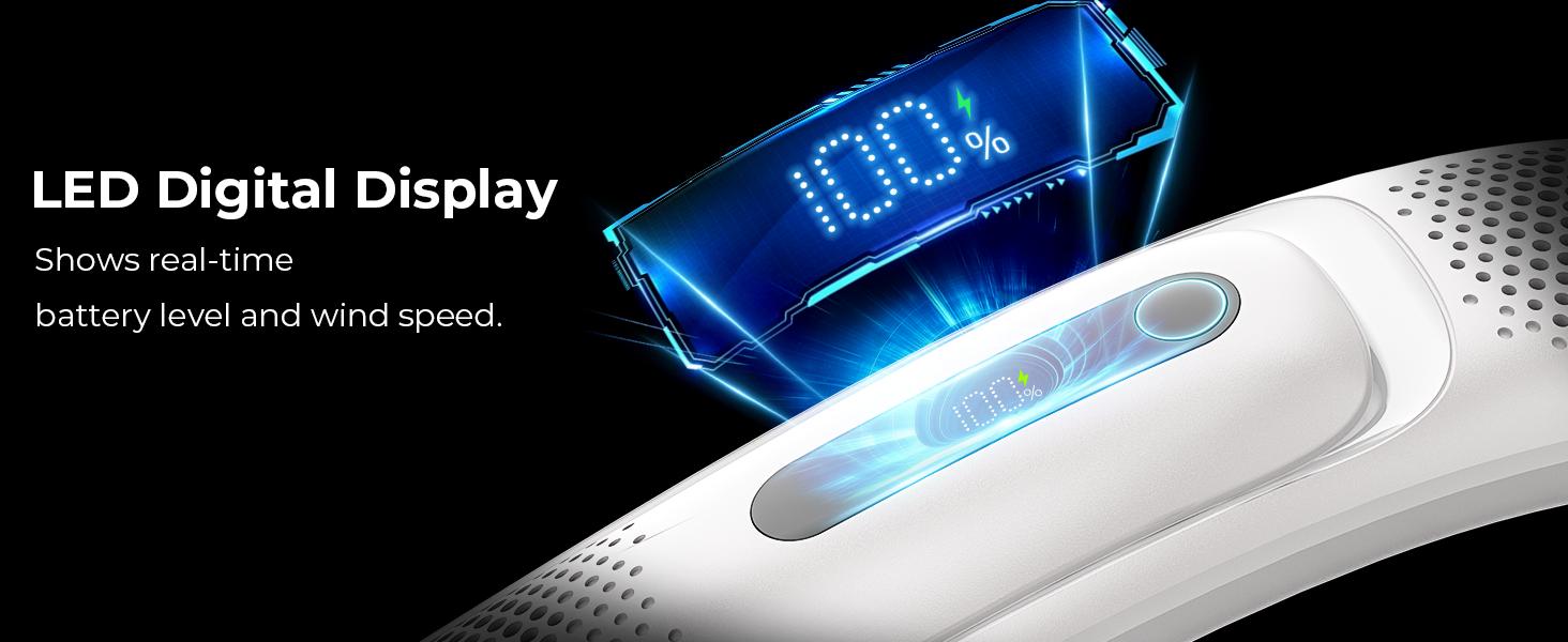 FrSara Neck Fan, 4 Turbo Bladeless Neck Fan, 4000 mAh Battery Operated USB Rechargeable Personal Fan, 360° Cooling Hands Free Fan, 3 Speeds, LED Display, Wearable Fan for Office Travel Gifts