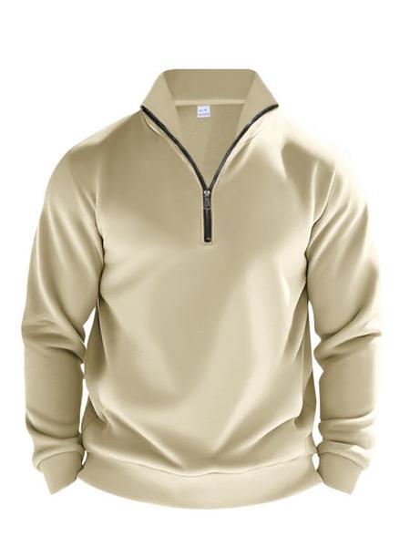 Men's Fleece Tracksuit Set - Half - Zip Mock Neck Top, Cargo Joggers, Ribbed Trim, Athletic Fit. Designed for All - Day Warmth in Winter & Casual Settings, Suitable for Outdoor Workouts, Urban Commutes & Lazy Sundays. A Must - Have for Modern Men Seeking