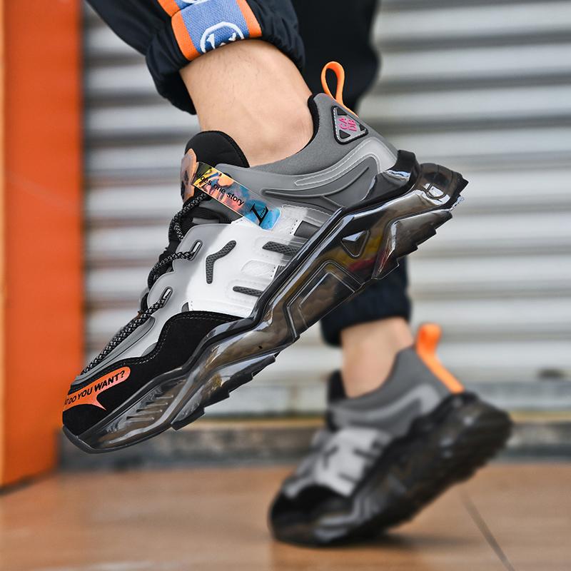 Men's Popcorn Sole Shoes, Lightweight Shock Absorption, All-Season Sport Casual Sneakers, Comfortable and Versatile Footwear