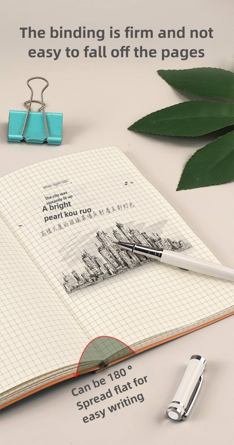 A5 Grid Notebook, Multifunctional Graph Paper Journal, Ideal for Students, Math & Engineering, Drawing Sketchbook, Writing School Supplies, Durable Drawing Notebook