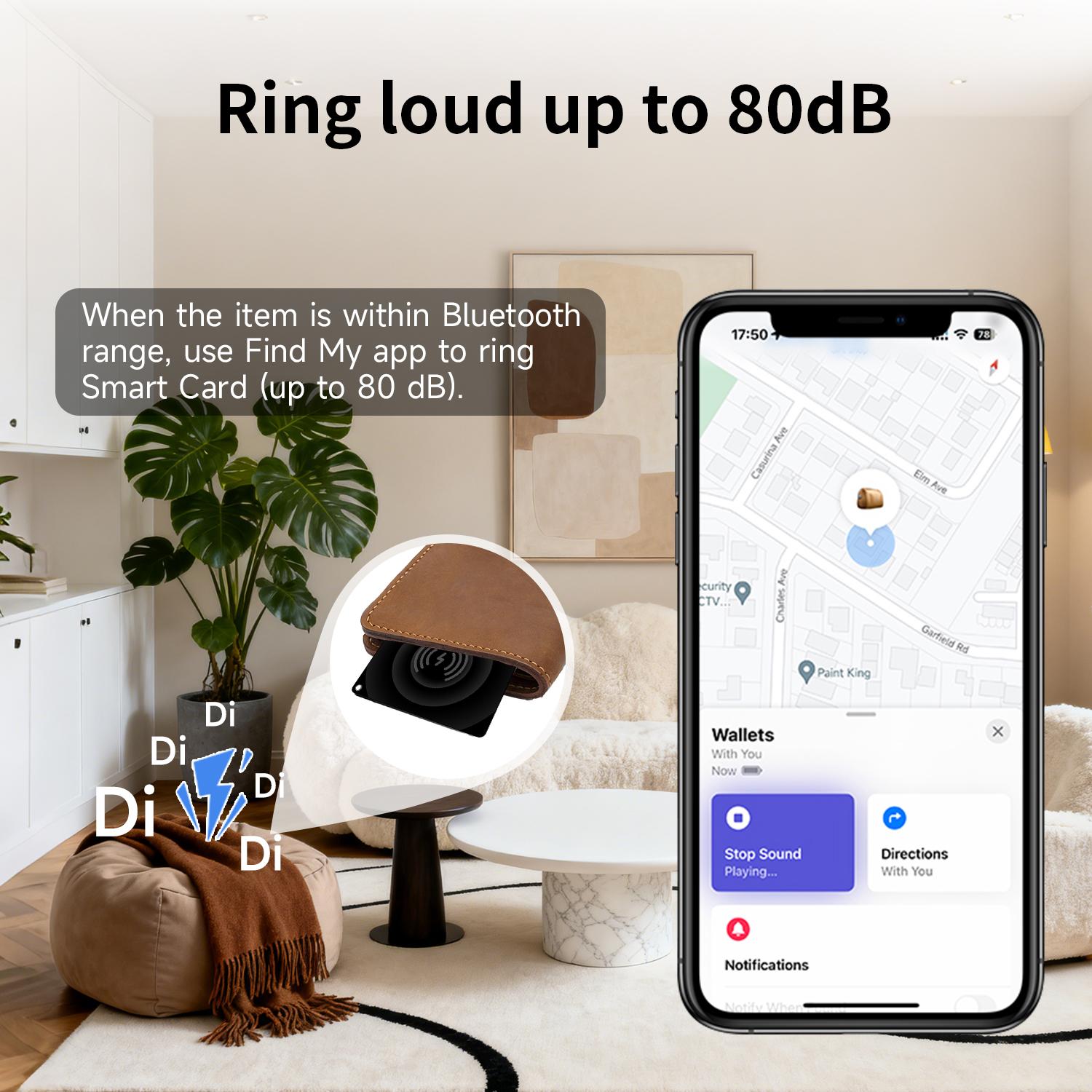 Mini Tracker Magicard Pro for iPhone, Works with Find My, Wireless Charging, Waterproof, Lost Device Protection, Wallet Car Key Finder, Smart Tracking Tag