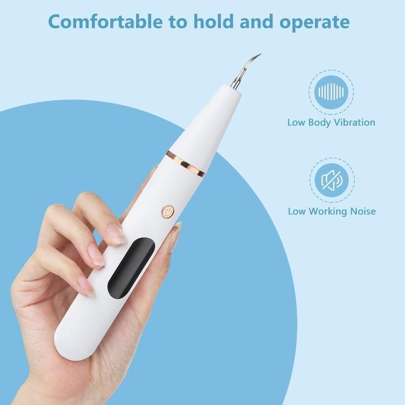 Portable Electric Tooth Cleaner, 1 Box Rechargeable Teeth Polisher with LED Light & Tooth Tools & Replacement Heads, Dental Oral Irrigator
