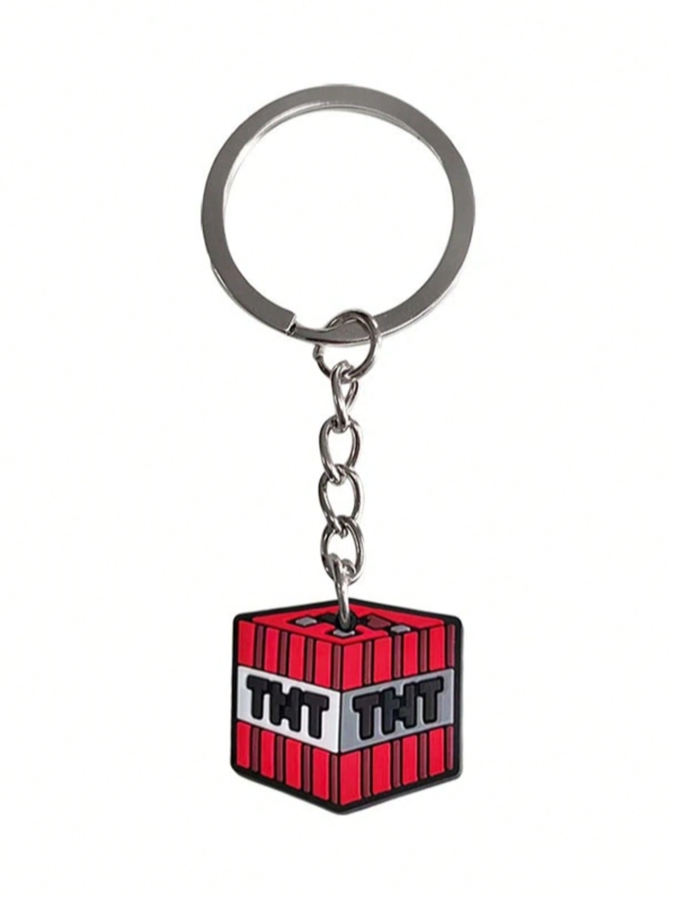 10pcs Pixel War Theme Birthday Party Gifts Soft Silicone Keychains, Steve Alex Creeper Characters, Backpack Pencil Case DIY Accessories