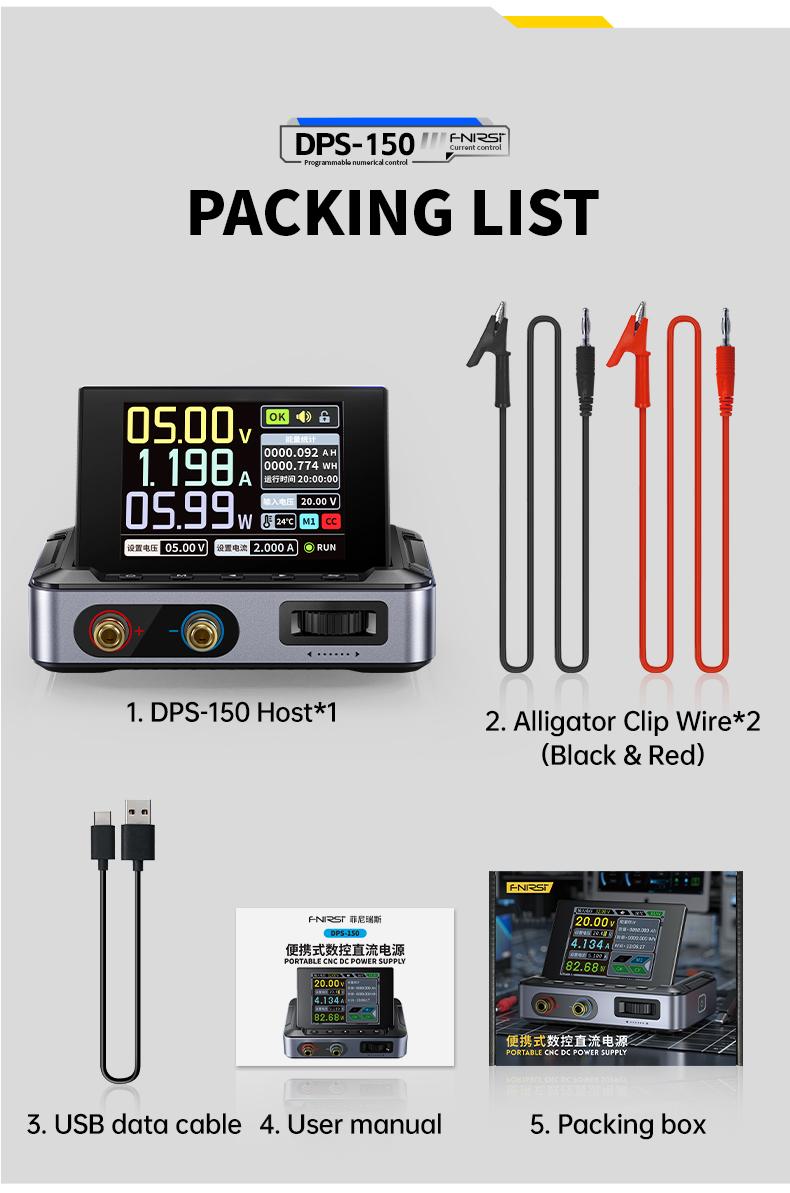 FNIRSI DPS-150 Laboratory DC Power Supply CNC Adjustable 30V 5A Digit Display Mini Portable Regulator Switching Power Supply FNIRSI DPS-150 Laboratory DC Power Supply CNC Adjustable 30V 5A Digit Display Mini Portable Regulator Switching Power Supply