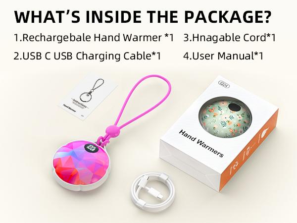 [Buy1 Get 1 Fan] FrSara Hand Warmers, Rechargeable Electric Hand Warmer, 4000mAh Last 10 Hours, Double-sided heating, 3-Level Heat, 2 seconds rapid heating, w/Strip, Display, Light, Ideal for Camping Hiking Skiing Raynauds, Christmas Gift