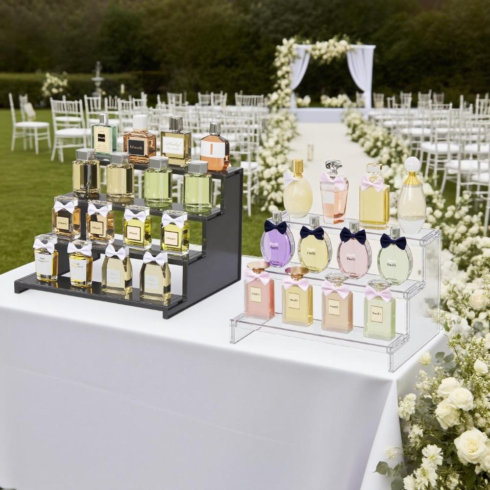 Perfume Display Stand, Perfume Organizer Rack, Multi-Functional Display Stand, Suitable for Perfumes, Skin Care Products, Handmade Dolls and Desserts, Applicable to Dressers, Desktops, Cabinets and Party Scenarios