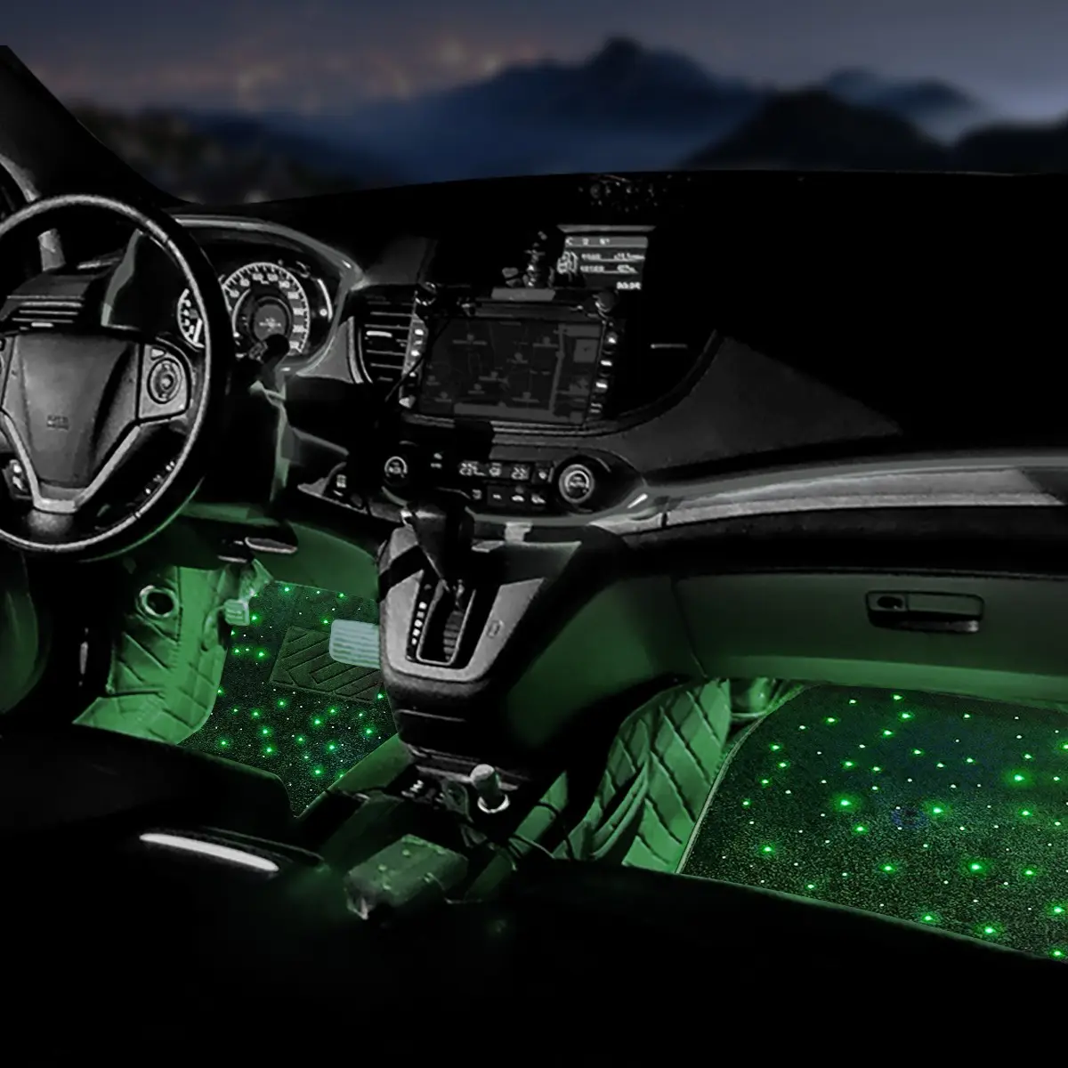 4/2PCS Starlight Car Mats Floor Full Set Universal Auto Mats Galaxy Foot Light Atmosphere Car Interior Starry Sky Auto Star Lights