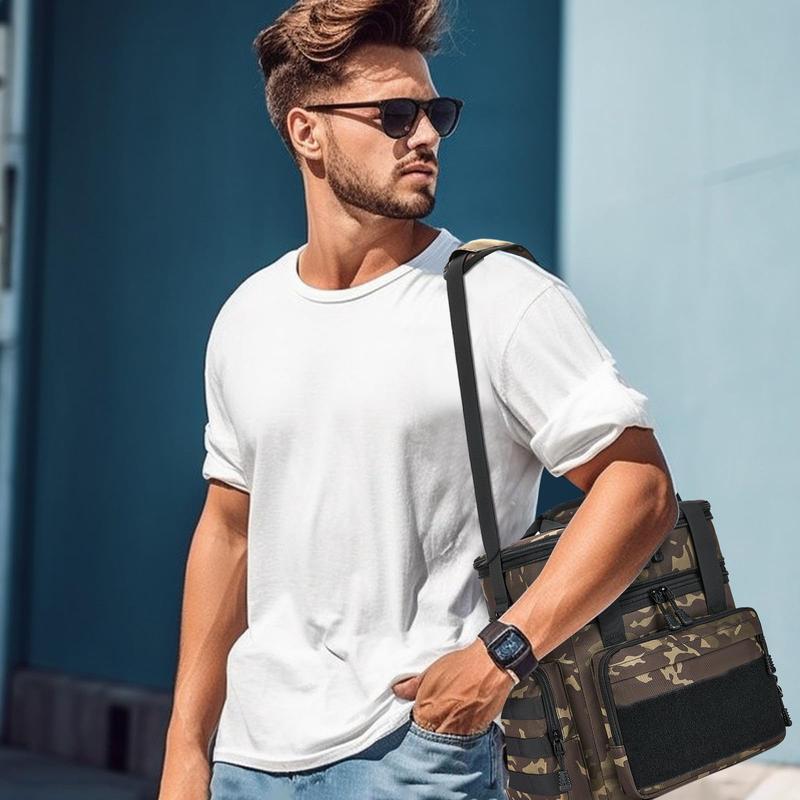 HSHRISH T09.Camouflage Lunch Bags Large Capacity Portable Leak-Proof Refrigerated Tote with Storage Bags for School College Kitchen American Flag Patch