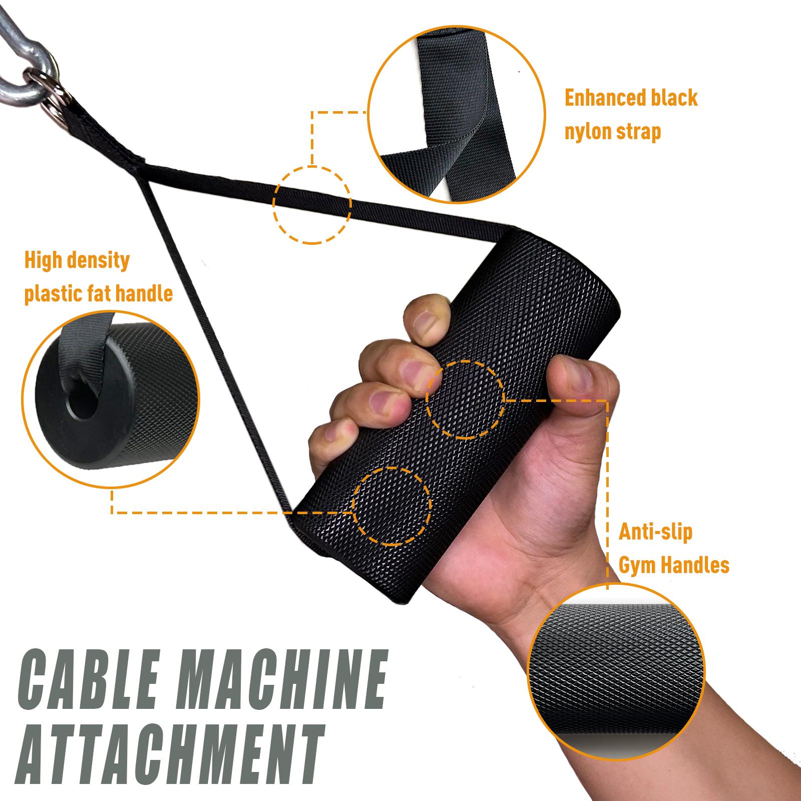 Upgraded LAT Pulldown Attachments Double D Handle, V Bar Cable Machine Attachments, Cable Attachments Gym Handles for Weight Workout