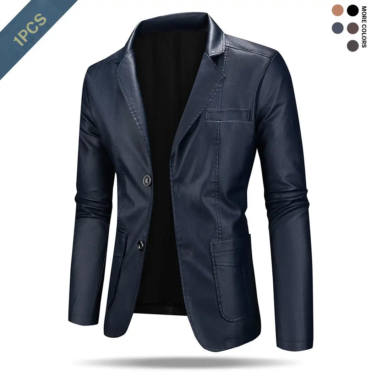 Men's Retro Jacket Chic Street Style Faux Leather Jacket For Fall Winter