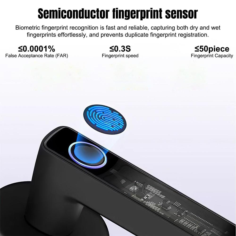 Upgraded Biometric Fingerprint Door Security Lock, Keyless Keypad Entry with Bluetooth and App Compatibility, Batteries Included, Easy to Install Smart Home Gadget, Fits 30mm-55mm Door Thickness, Smart Home Gadgets