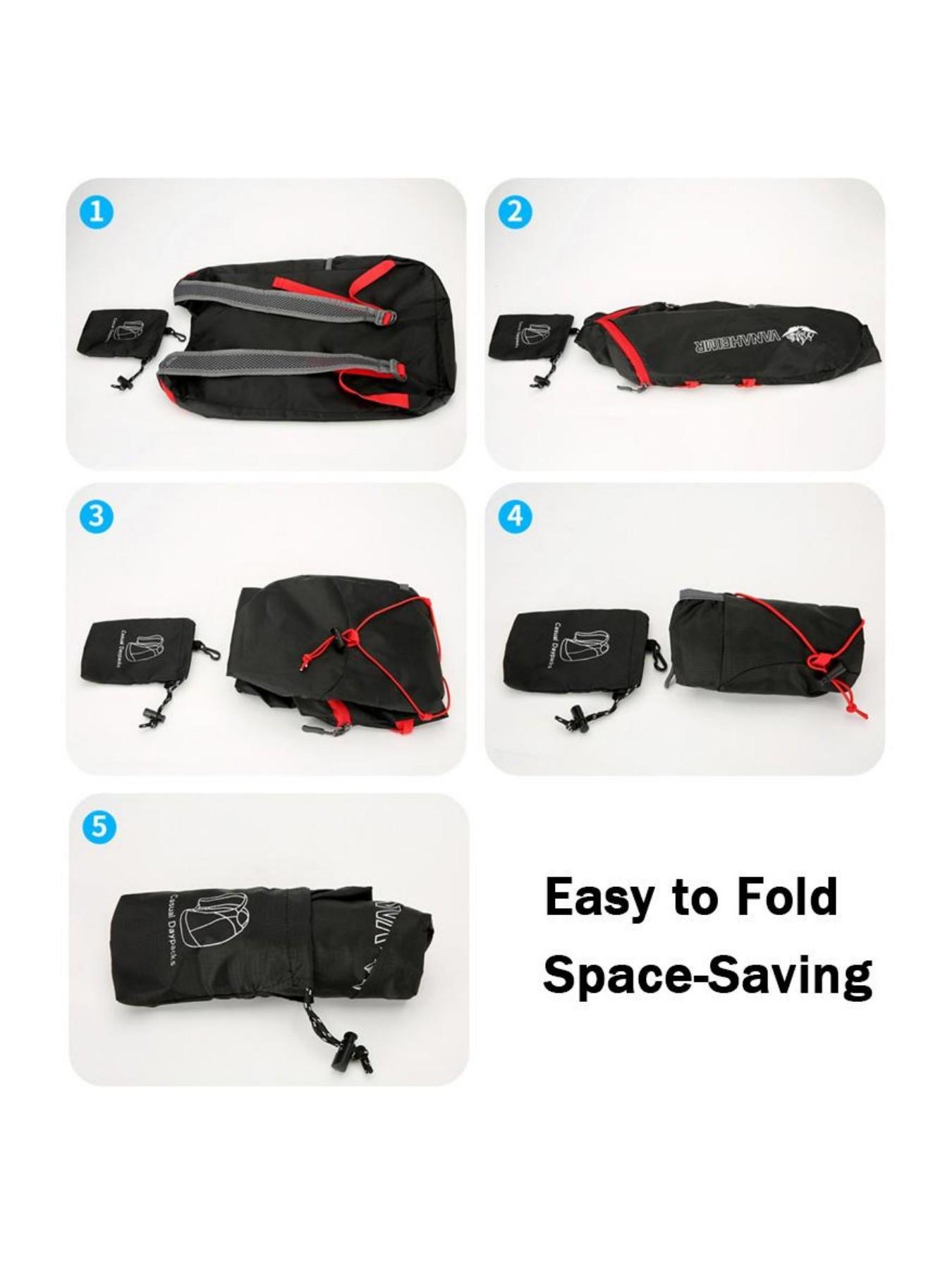 Large Capacity Mountain Bike Riding Backpack, Multifunctional Foldable Storage Bag, Lightweight Waterproof Polyester Sports Shoulder Bag, Hiking Camping Outdoor Travel Backpack, Perfect Gift