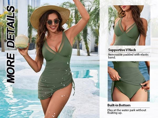 Blooming Jelly Tummy Control Mesh Sheer Sarong Wraps Women One Piece Swim Dress#TikTokShopHolidayHaul