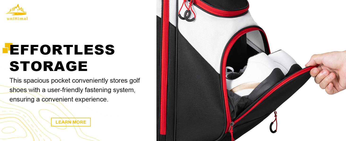 UNIHIMAL Golf Cart Bag, 15 Way Organizer Divider Top and Multiple Pockets, Golf Bag for Men and Women with Comfortable Handles and Rain Cover