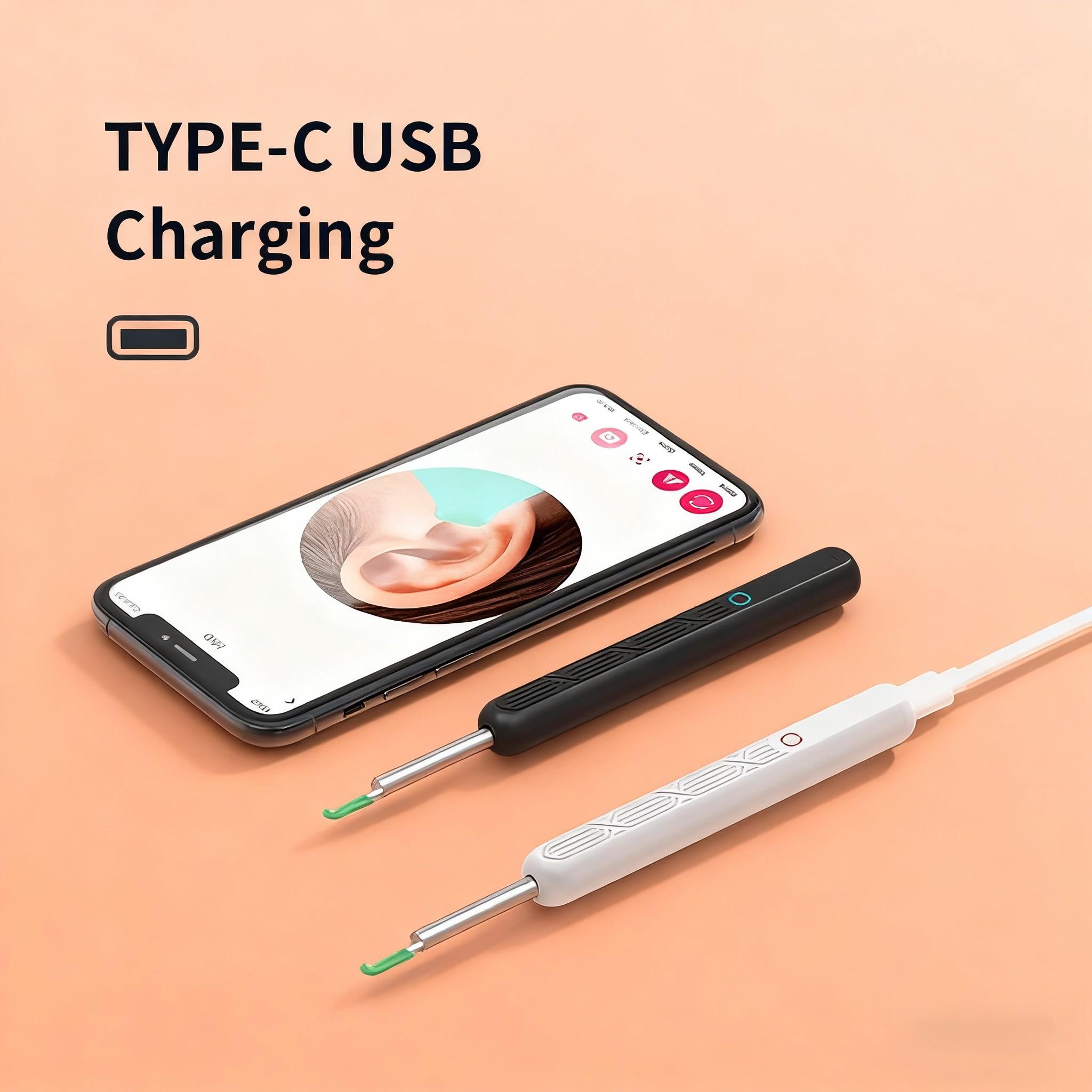 Visual Ear Wax Removal Kit with Camera and Light, Complete 8-Tool Set with 5 Replaceable Ear Scoops, Compatible with iOS & Android, Ear Wax Remover