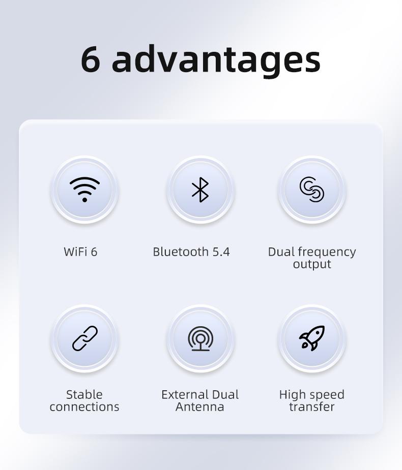 Dual-Band USB Bluetooth-compatible Wi-Fi Adapter Ax900 Wifi6, Compatible with Desktops & Laptops, 5GHz(600 Mbps)+2.4GHz(286 Mbps), Wireless Network