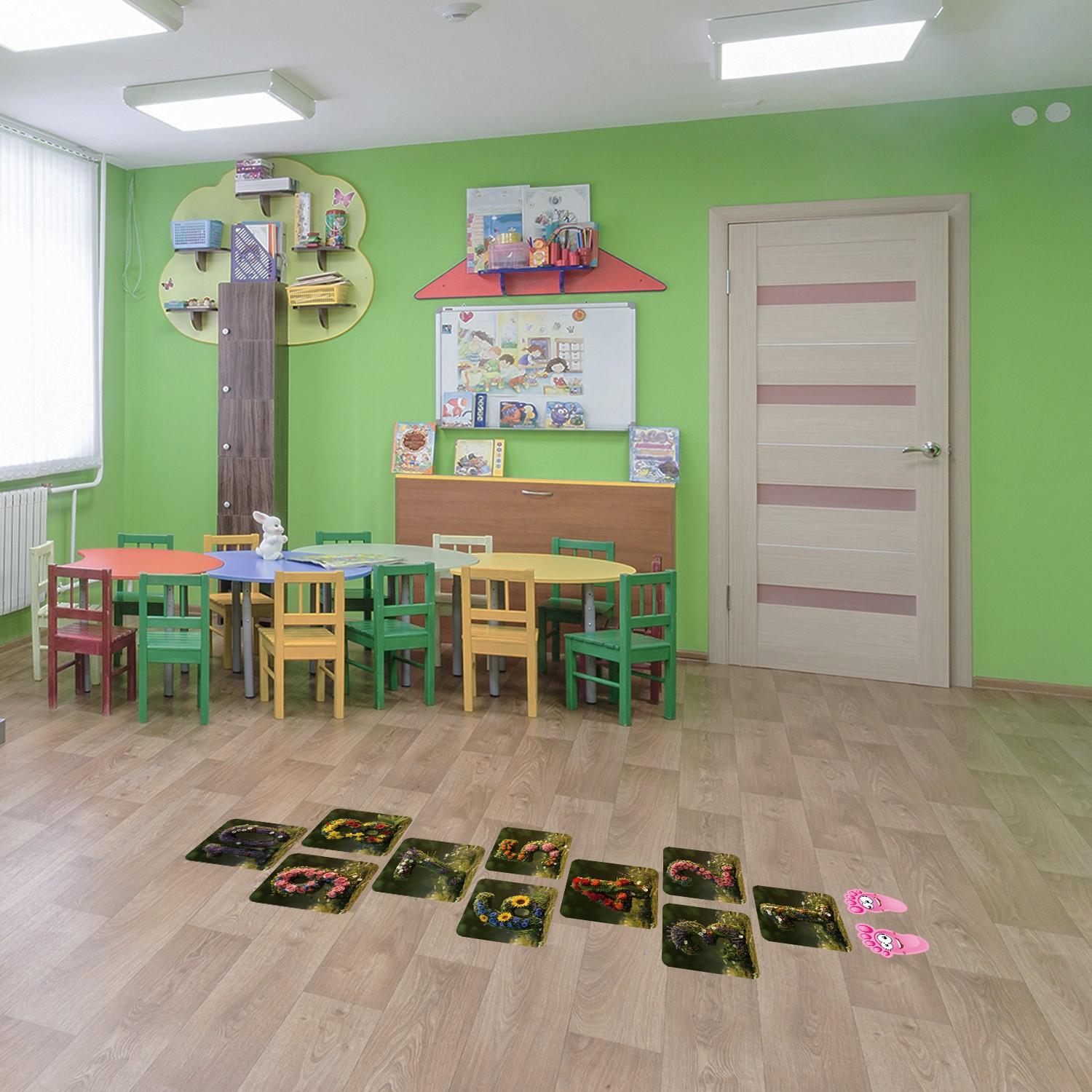 DIY Hopscotch Floor Decals, Self-Adhesive & Reusable Number Stickers 1-10, Create Instant Play Space, Fun Kids Activity Decor