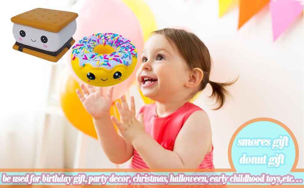 Rainbow Donut Squishys Toy, Slow Rising, Stress Relief, Fun, and Cute Plaything Perfect for Birthday Gift and Decoration