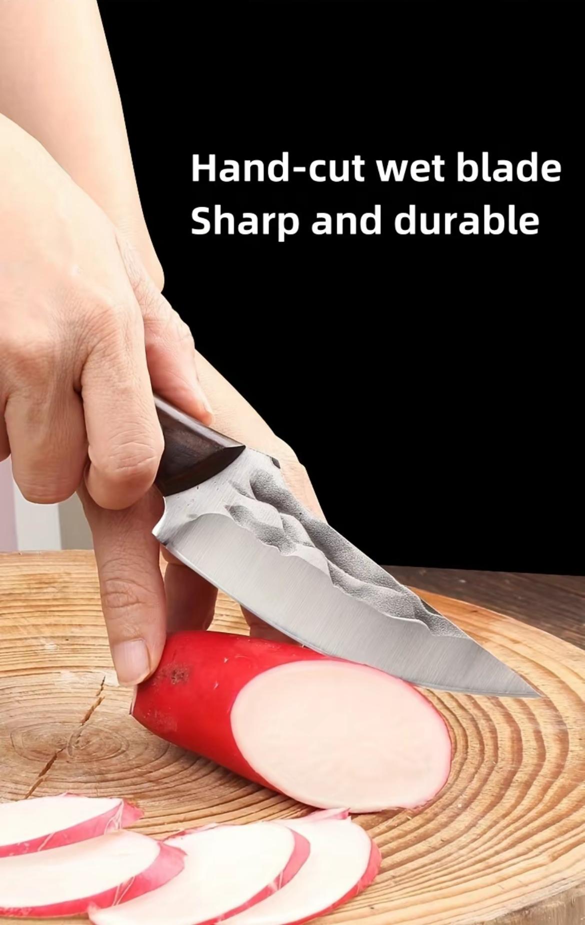 Viking - style Japanese Chef's Kitchen Meat Cleaver / Butcher Boning Knife (with Sheath) Kitchen meat cleaver / butcher knife,boning knife,hand-forged meat cutting knife,multi-functional and portable,suitable for home kitchens, Blade